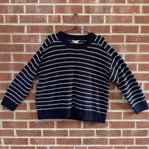 For the Republic Women's 1X Blue White Striped Sweater | Nautical, Preppy, Coast
